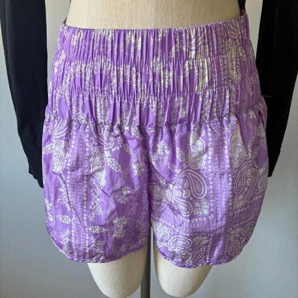 FP Movement by Free People Purple Paisley The Way Home Shorts - Picture 1 of 10